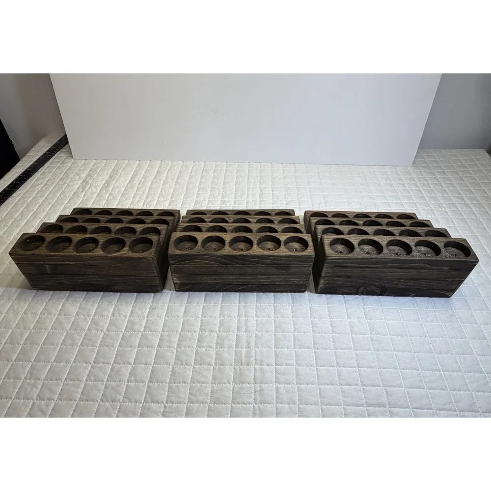 Wooden Essential Oil Display Rack Holder Set Of 3, 60 Bottle Organizer Shelf